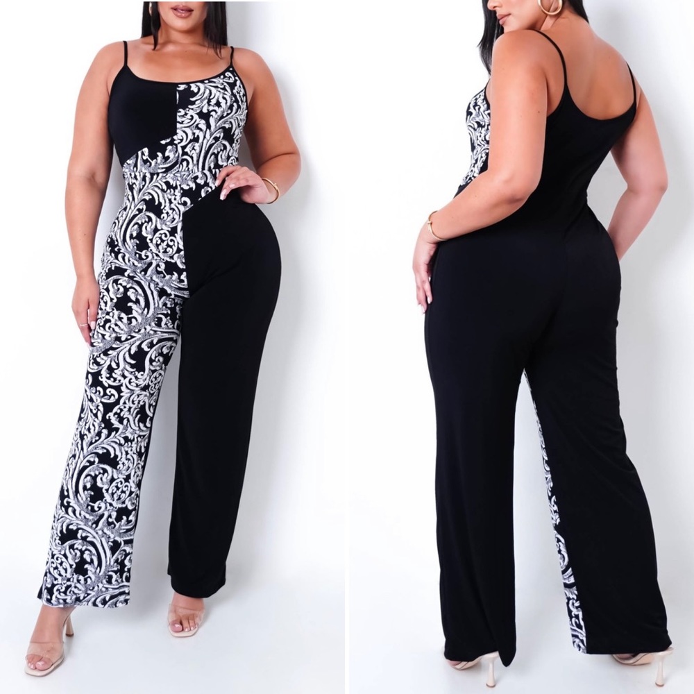 Black & White Jumpsuit (CURVY)